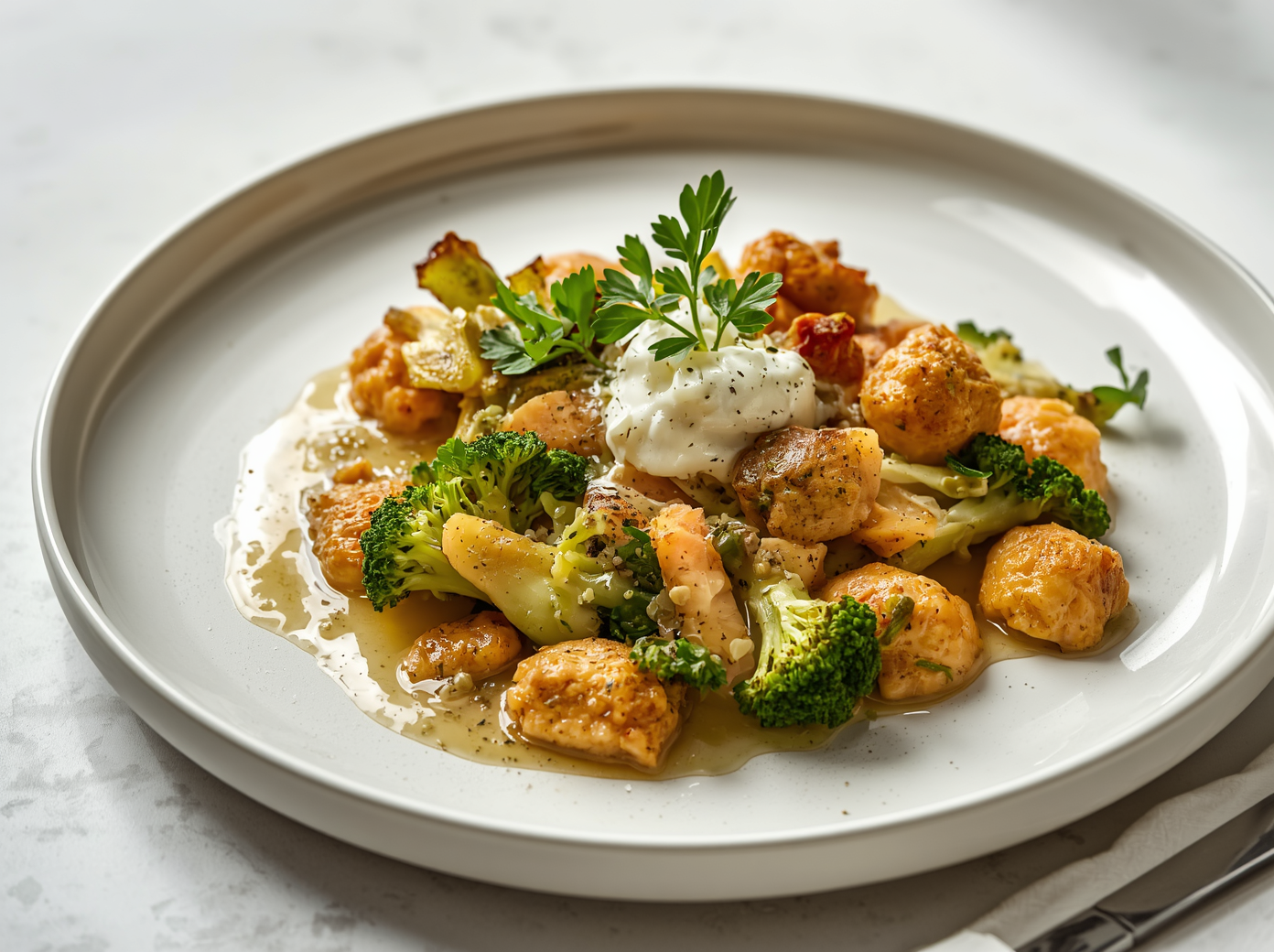 Broccoli-zalmschotel