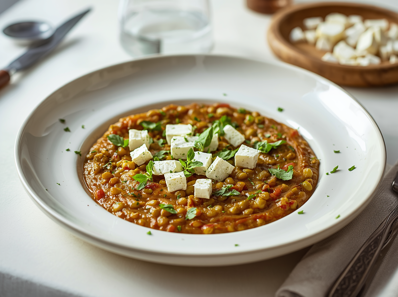 Linzenpuree met feta