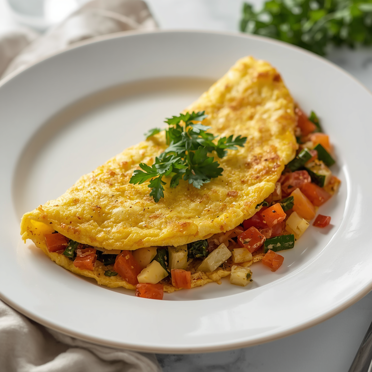Omelet met spinazie en feta